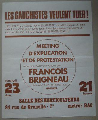 15 juin 1972 : tentative d’assassinat contre François Brigneau