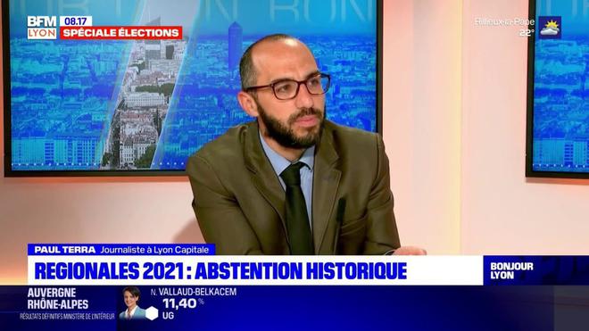 Régionales en Auvergne-Rhône-Alpes: Paul Terra, journaliste à Lyon Capitale, estime que l'abstention "profite plutôt" à Laurent Wauquiez